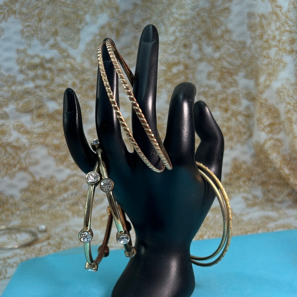 Gold and Silver Bangle Bracelet Set